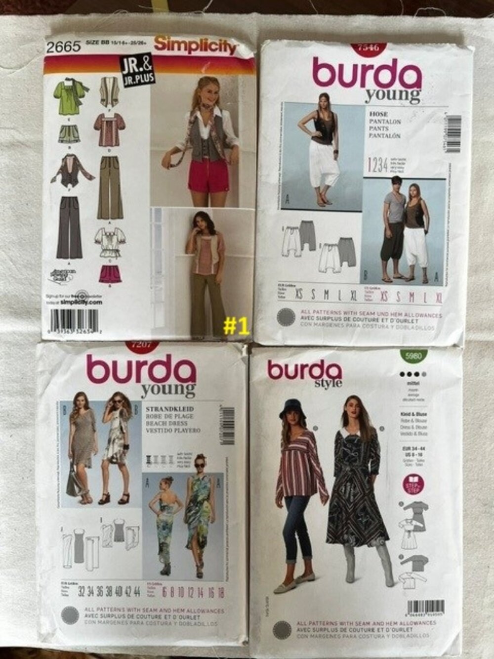 Vintage Burda & New Look Sewing Pattern Bundles. Pick one bundle from photos.
